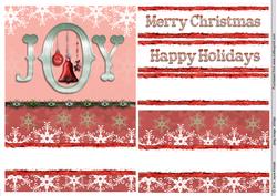Christmas Joy with Baubles and Snowflakes