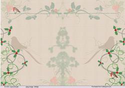 Holly and Robins on Fauxbrown Paper