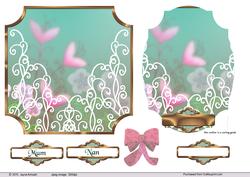 Floral in Pinks -white Swirl Fence Topper