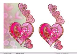 Linked Hearts and Florals in Pinks