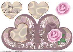 Heart Shaped Card 2 in Dusky Purple
