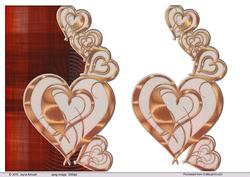 Gold Link Hearts3 - Red Blacked Background