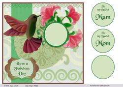 Humming Bird and Flowers -to a Special Mum/mom 3