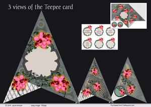 Teepee Card - Pink Florals 2
