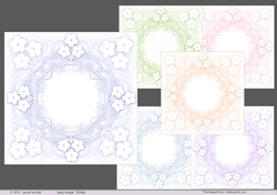 7x7in Floral and swirls card front background