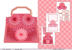 Flowers Pink Bag shaped card