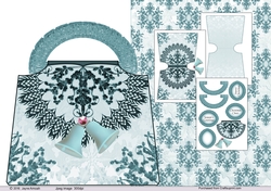Snowflakes and holly - Bag Shaped card 2