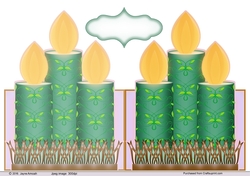 Candle shaped card -3 candles