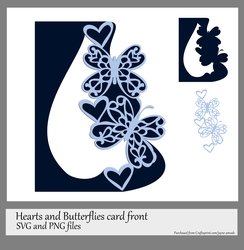 Hearts and Butterflies card front