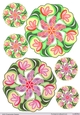 Floral circular topper reds and pinks