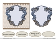 Chevron background with label layer and sentiments - 2, 5.5 inches