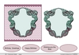 Chevron background with label layer and sentiments - 3, 5.5 inches