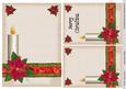 Christmas Candle and Poinsettia with Brown Paper Background