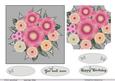 Bouquet of Pink and Orange Flowers with Grey Backgound