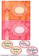 Decorative Card Front Wiith Bow in Orange and Pinks