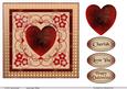 Heart with Geofloral Background Reds and Gold