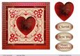 Heart with Geofloral Background Reds 2