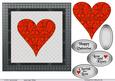 Heart Withgrey Geofloral Background