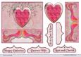 Heart and Love Birds in Pinks