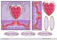 Hearts and Love Birds 2 -purple Background Design