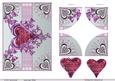 Decorative Heart-corner Layers02-pinks and Purples