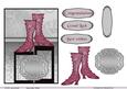 Pink Victorian Boots in Black Monotones Background