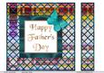 Happy Fathers Day -multicoloured Stripes with Butterfly