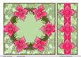 Pink Stylised Flowers on Holly Background Design Paper2