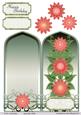 Arch Shaped Dl Card- Reddish Orange Flowers 3
