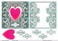 Valentine Topper in Dusky Green Grey with a Pink Heart