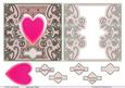 Valentine Topper in Dusky Greenand Pink with a Pink Heart