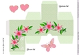 6cm sq Floral box in Green