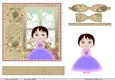 Little giri in front of a floral window scene 3