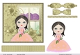Little giri in front of a floral window scene 4