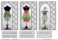 Christmas decorated manniquin card fronts