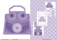 Flowers Purple Bag shaped card