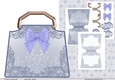 Swirls and Bow Bag Shaped card