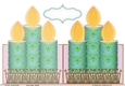 Candle shaped card -3 candles blue