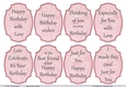 Birthday sentiments 3 - pink floral