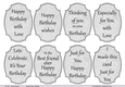 Birthday sentiments 5 - Grey floral