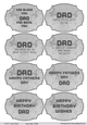 Fathers Day and Birthday sentiments in grey
