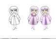 Little girls in pinks and purples - Christmas Topper