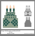 Birthday 3 Tier cake Topper D1, GeoFret layer, Kit 2E