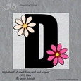 D Shaped card, Letter D, Alphabet Card Tent card