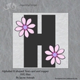 H Shaped card, Letter H, Alphabet Card Tent card