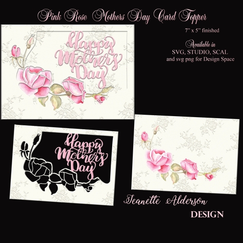 Pink Rose spray Mothers Day Cutting File 