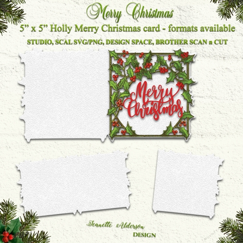 Holly Merry Christmas card cutting file
