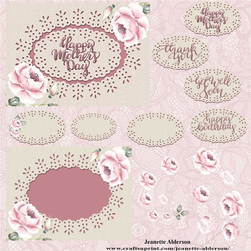 Pink Watercolour rose card