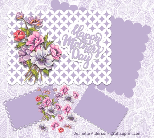 Mothers Day decoupage Vintage Flower card ONE