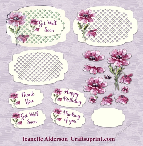 May trellis card with decoupage